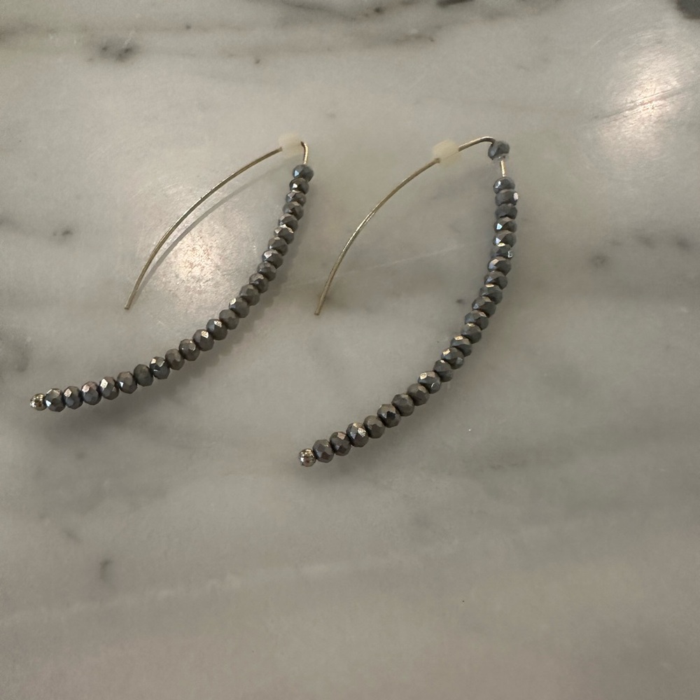Elegant Silver Beaded Earrings
